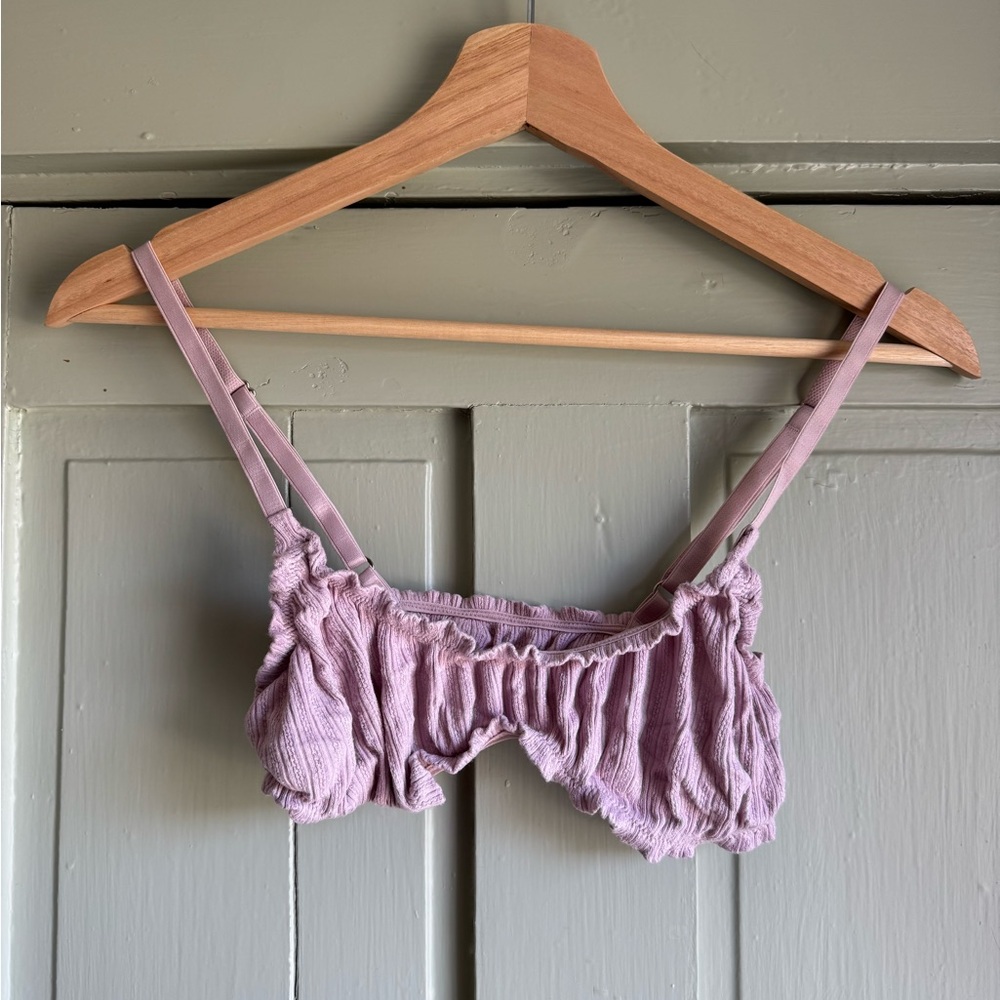 Free People Purple Ruffle Bandeau